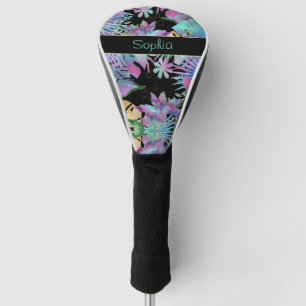 Irisierende tropische Blätter, Aquamariner Name, s Golf Headcover