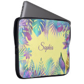 Irisierende tropische Blätter geben Lila Namen, ge Laptopschutzhülle (Vorne Rechts)