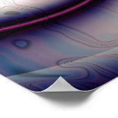 Irisierende violette Spiral Abstracte Fraktal Kuns Poster (Ecke)
