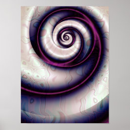 Irisierende violette Spiral Abstracte Fraktal Kuns Poster