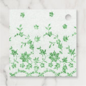 Irisierende weiße Rosen und grüne Spitzen Geschenkanhänger (Rückseite)