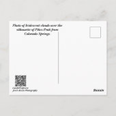 Irisierende Wolken über Pikes Spitzenposten der Si Postkarte (Rückseite)