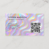 Irisierender 3D-Effekt-Logo-QR-Code Visitenkarte (Rückseite)