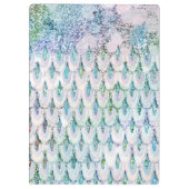 Irisierender aquamariner Glitzer Meerjungfische Klemmbrett (Rückseite)
