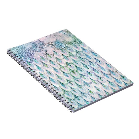 Irisierender aquamariner Glitzer Meerjungfische Notizblock (Rechte Seite)