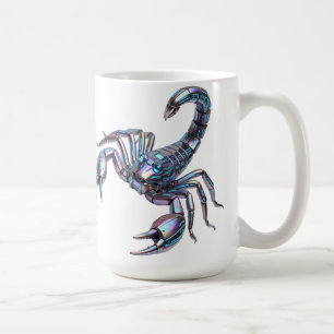 Irisierender Cyber Skorpion Mechanische Kunst Kaffeetasse