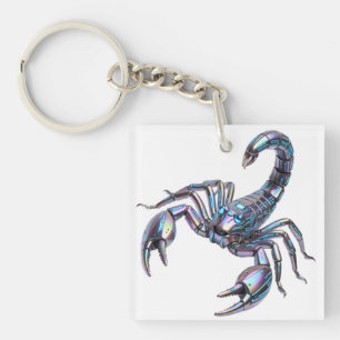 Irisierender Cyber Skorpion Mechanische Kunst Schlüsselanhänger