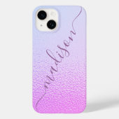 Irisierender Girl Pink Shimmer Personalisierter Na Case-Mate iPhone Hülle (Rückseite)