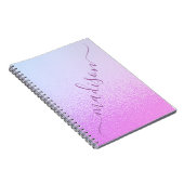 Irisierender Girl Pink Shimmer Personalisierter Na Notizblock (Rechte Seite)