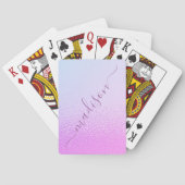 Irisierender Girl Pink Shimmer Personalisierter Na Spielkarten (Rückseite)