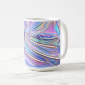 Irisierender glänzender Metallstoff, Blaugrün Gold Kaffeetasse (VorderseiteRechts)