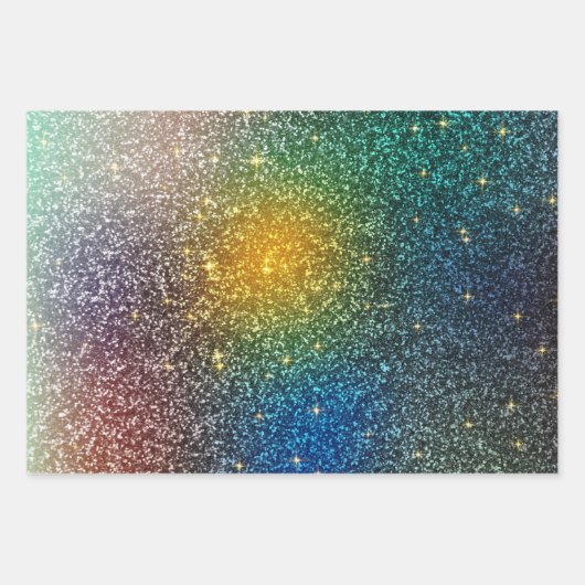 Irisierender Glitzer Geschenkpapier Set (Vorderseite 3)