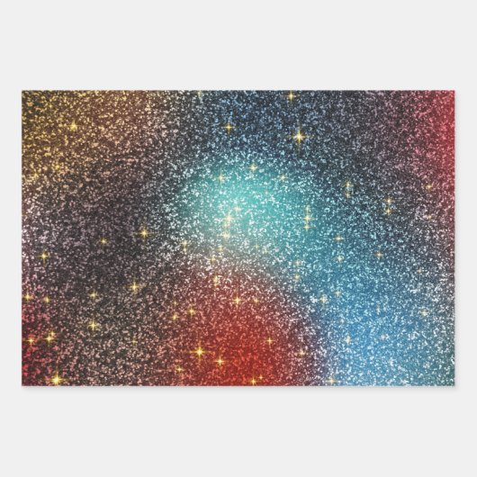 Irisierender Glitzer Geschenkpapier Set (Vorderseite)