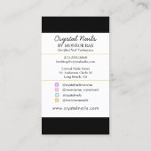 Irisierender Glitzer Nageltechniker Salon Crystals Visitenkarte (Rückseite)