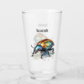 Irisierender Käfer in Wasserfarbe, nach Maß Glas (Rückseite)
