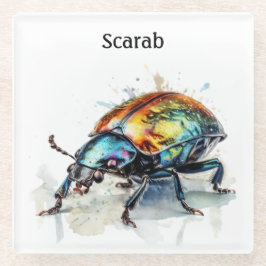 Irisierender Käfer in Wasserfarbe, nach Maß Glasuntersetzer