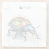 Irisierender Käfer in Wasserfarbe, nach Maß Glasuntersetzer (Rückseite)