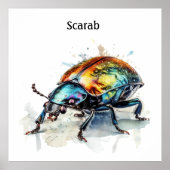 Irisierender Käfer in Wasserfarbe, nach Maß Poster (Vorne)