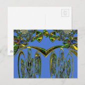 Irisierender Kunstdruck mit goldenem abstraktem De Postkarte (Vorne/Hinten)