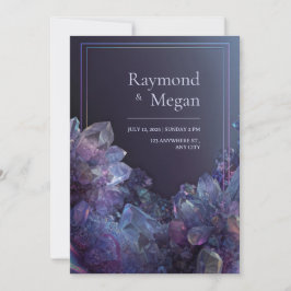 Irisierender Lilaer Amethyst Holografischer Rahmen Einladung