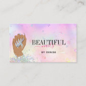 irisierender Nagelsalon Frau Hand Nägel Technikeri Visitenkarte (Vorderseite)