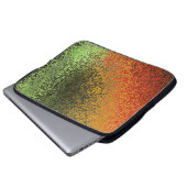 Irisierender Orange- und grüner Laptop-Sieb Laptopschutzhülle (Vorne Knopf)