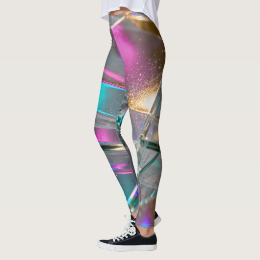 Irisierender Regenbogen - Holografischer Glitter Leggings (Links)