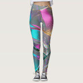 Irisierender Regenbogen - Holografischer Glitter Leggings (Vorderseite)