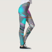 Irisierender Regenbogen - Holografischer Glitter Leggings (Rechts)