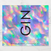 Irisierender ultramoderner Monogramm-Gin-Liquor Alkoholflaschenetikett (Einzelnes Label)