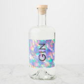 Irisierender ultramoderner Monogramm-Gin-Liquor Alkoholflaschenetikett (Vorderseite)