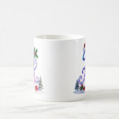 Irisierender Weihnachtsbuchstabe A mit Schneemann Kaffeetasse (Mittel)