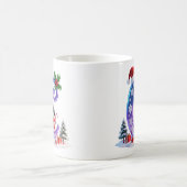 Irisierender Weihnachtsbuchstabe C mit Schneemann Kaffeetasse (Mittel)
