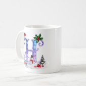 Irisierender Weihnachtsbuchstabe H mit Schneemann Kaffeetasse (Vorderseite Links)