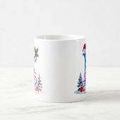 Irisierender Weihnachtsbuchstabe L mit Schneemann Kaffeetasse (Mittel)