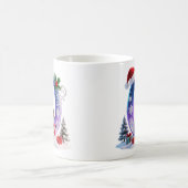 Irisierender Weihnachtsbuchstabe O mit Schneemann Kaffeetasse (Mittel)