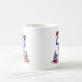 Irisierender Weihnachtsbuchstabe P mit Schneemann Kaffeetasse (Mittel)
