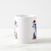 Irisierender Weihnachtsbuchstabe W mit Schneemann Kaffeetasse (Mittel)