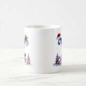 Irisierender Weihnachtsbuchstabe X mit Schneemann Kaffeetasse (Mittel)