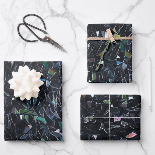 Irisierendes abstraktes Buntglas-Muster Geschenkpapier Set (Vorderseite)