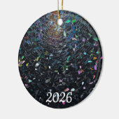 Irisierendes abstraktes Buntglas-Muster Keramik Ornament (Links)