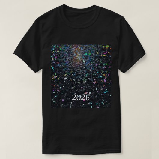 Irisierendes abstraktes Buntglas-Muster T-Shirt (Design vorne)