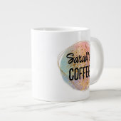 Irisierendes abstraktes Glitter mit Namen Jumbo-Tasse (Vorderseite Rechts)