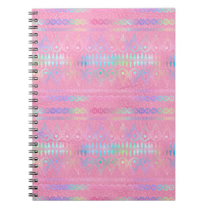 Irisierendes Bohemian-Einhorn-Muster  Notizblock