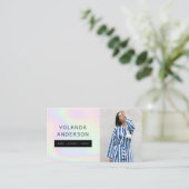 Irisierendes cooles Mode-Stylist-Foto Visitenkarte (Stehend Vorderseite)