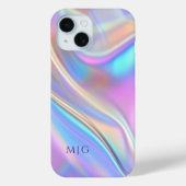 Irisierendes Design, klassische Lila Textmonogramm Case-Mate iPhone Hülle (Rückseite)