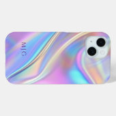 Irisierendes Design, klassische Lila Textmonogramm Case-Mate iPhone Hülle (Rückseite (Horizontal))