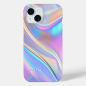 Irisierendes Design, klassisches Monogramm aus wei Case-Mate iPhone Hülle (Rückseite)