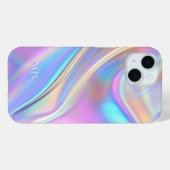 Irisierendes Design, klassisches Monogramm aus wei Case-Mate iPhone Hülle (Rückseite (Horizontal))
