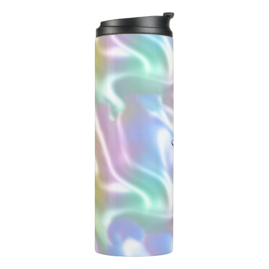 Irisierendes Design, Lila Skriptname Thermosbecher (Nach links gedreht)